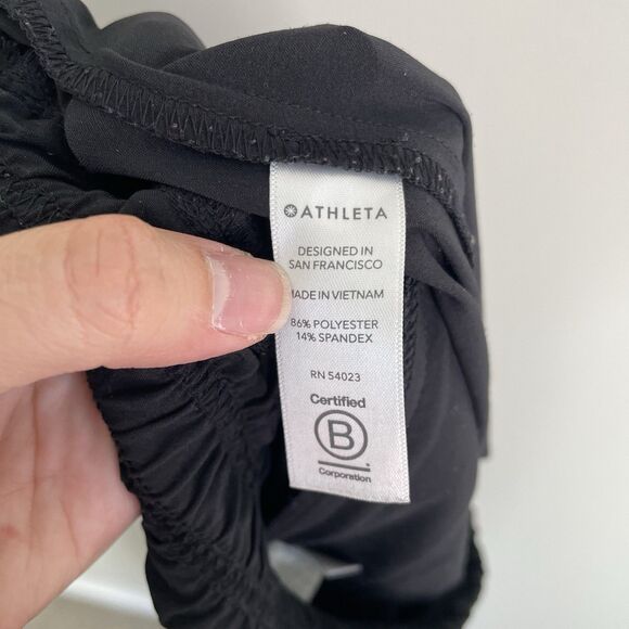 Athleta Size 14T Tall Brooklyn Black Wide Leg Cropped Crop Pants Yoga Athletic - Picture 6 of 8